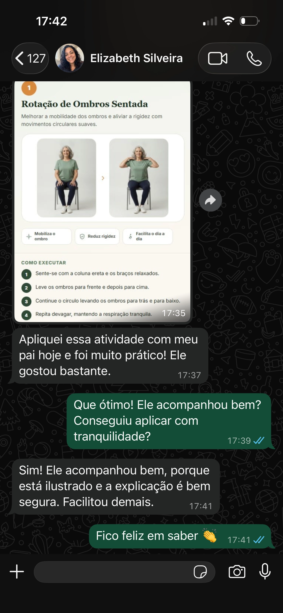 Depoimento real via WhatsApp — Elizabeth Silveira